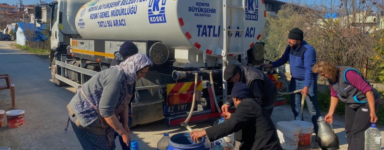 Konya Metropolitan Municipality teams work day and night to solve Hatay's water problem