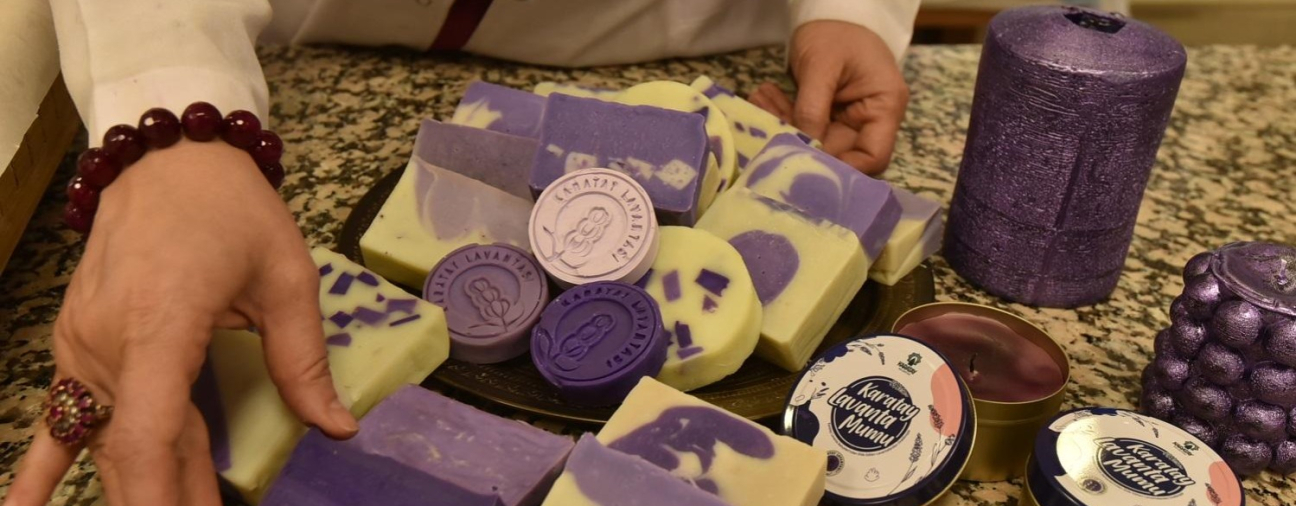 Woman Touches Karatay Lavender