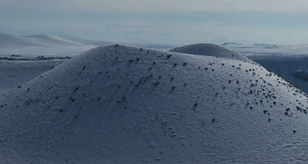 Meke Lake Covered in Snow